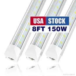 JESLED 8Ft Led Shop Lights ,8 feet Cooler Door Freezer LEDS Tubes Lighting Fixture ,SMD 5730, 4ft 75W V Shape Fluorescent Clear Cover Linkable Surface Mount Light, 24pcs