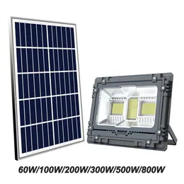 Solar LED-ljus 60W 100W 200W 300W 500W 800W Solljus med avlägsna vattentäta, svala vita utomhuslampor för trädgård