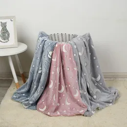 Coperte Fasce Bambino Blnaket Flanella Luminosa Stella Fluorescente Stampa Dormire Letto Per Bambini Divano Trapunta Per Nati Bambino Crescita Calda CopertaB