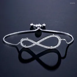 Lien chaîne mode exquise couleur argent 21 cm CZ bracelets pour femme personnalité charme bracelets de mariage bijoux cadeauxLink Lars22