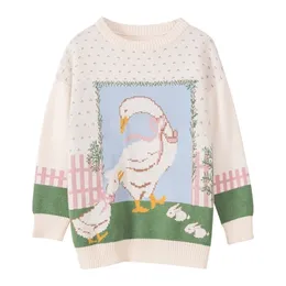 Sweet Cute Bow Lady Swan Oneck Pullover Sweter Winter 201221