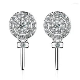 Stud Najnowsze 925 Srebrne kolczyki dla kobiet biżuteria romantyczna cyrkon Lollipop Girl Anniversary CophoSoriesstud Kirs22