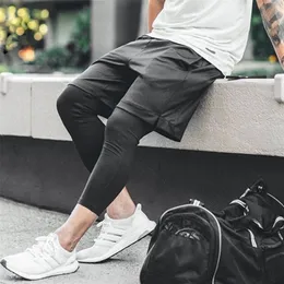 Summer Camo Sport Pants Mens 2 in 1 Workout Running Training Pants Gym Fitness Pantaloncini da jogging Quick-Dry Elastic Men Legging 220509