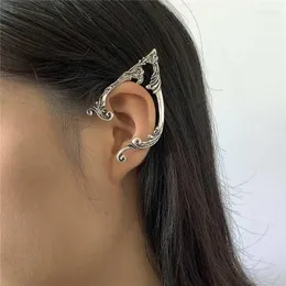 CLIP-ON SCREW BACK PUNK FAIRY EAR CUFF Earring Dark Elf Clip Piercing ￶rh￤ngen f￶r kvinnor Silverf￤rg Goth Halloween Earcuff Jewelry Party