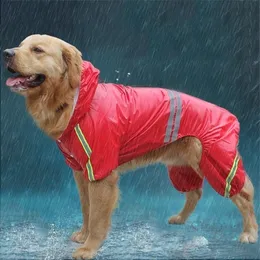 Botão de pet de pet de capa de chuva jaqueta impermeável refletiva pequena média grande para roupas de cachorro de malha respirável suave Labrador 201015