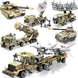 KAZI CN Radar per veicoli militari Missile er Truck Tank Armor modello dell'esercito Building Blocks Imposta giocattoli educativi per bambini 220715