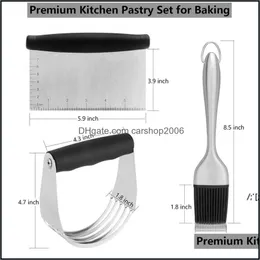 Pişirme Hamam Aletleri Bakeware Mutfak Yemek Barı Ev Bahçesi 3 PCS/Set Aksesuarları Paslanmaz Çelik Pasta Kesici Kalıp Makarna Bıçak Un Mixer