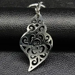 Keychains Big Heart rostfritt stål väska charm kvinnor silver färg nyckelring smycken present llaveros de acero k77s08keychains emel22