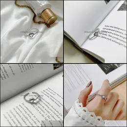 Anel de abertura em forma de coração anéis de jóias