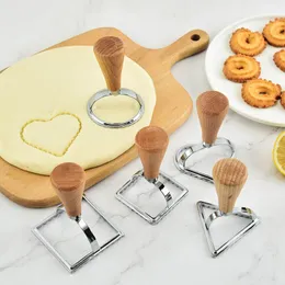 Backformen Kuchen Keksform Holzgriff Randpresse Dessertschneider Keksdekoration DIY Gerät Geprägte Maschine KüchengeschirrBacken