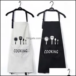 Aprons Home Textiles Garden Waterproof Cooking For Adjustable Bib Apron With Two Big Pockets Ideal Women And Men Cleaning Painting Drop De