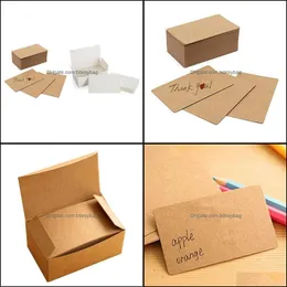 بطاقات المعايدة الحدث الحفلات اللوازم الاحتفالية المنزل حديقة LL LBER 100pcs فارغة Kraft Paper Posit