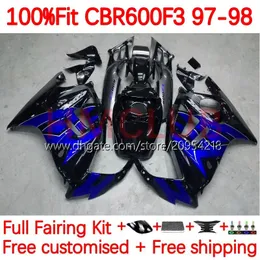 Honda CBR600FS CBR600 CBR 600 F3 FS CC 95-98 142NO.126 600FS 600CC 600F3 CBR600F3 95 96 97 98 CBR600-F3 1996 1997 1998 Enjeksiyon Kaplama Mavi Siyah