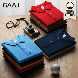 GAAJ 100 Cotton Polo Shirt Men Brand Shirts For Man Short Sleeve Summer Fashion Clothing Wine Blue Grey Red Navy Mens Polos 220608