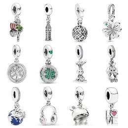 925 Silber für Pandora-Charm, 925-Armband-Anhänger mit DIY-Armband-Halskette, Schmuck, Geschenk, Schnitzerei, geeignet für Frauen, Charms-Set, Anhänger, DIY-Schmuck aus feinen Perlen