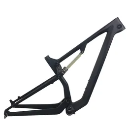 Pełne zawieszenie 29er Boost z włókna węglowego T1000 Disc XC MTB Ramka FM198 Podróż 120 mm czarna matowa opona 29x2.4