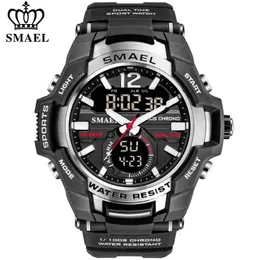 Smael Men Watches Sport Sport Super Cool Quartz LED Digital Watch 50m Waterproof Wristwatch Męski zegar Masculino 220525