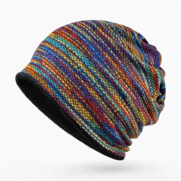 Zimowe kapelusz mężczyźni Kobiety Beanie plus aksamitna wiatwiowa czapka głowa gorro feminino gruba ciepła dzianowa czapka męska hurtowa czapka turbanowa 220812