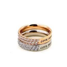 Wedding Rings Double Row CNC Diamond Retro English Couple Ring Korean Version Index Finger Titanium Steel Tail RingWedding