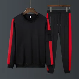 Mäns Tracksuits Män Outfit Set 2022 Vår Höst Casual Sports Suit Koreanska Trend Långärmad Sweatshirt Plus Size Two-Piste