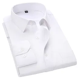 4xl 5xl 6xl 7xl 8xl 대형 크기 남성 비즈니스 캐주얼 긴 슬리브 셔츠 화이트 블루 블랙 스마트 남성 소셜 드레스 셔츠 플러스 220812