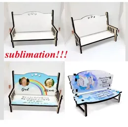 Sublimation MDF Memorial Bench for Desk Decoration Personalized Gloss White Blank Hardboard Love Bench Party Favor FY5421