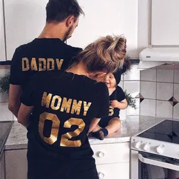 Family Matching Clothes Family Look Cotton Tshirt DADDY MOMMY KID BABY Funny Letter Print Number Tops Tees Summer 220531