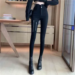 JXMYY autumn and winter products fashion long legs MM all-match high waist slim design zipper pencil pants women 210412