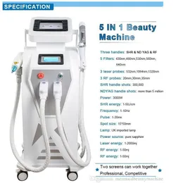 uk lightl 500000 shoots Double Screen 4 in1 Multi-function OPT IPL Laser therapy machine tattoo removal equipment vascular pigment acne treatment with q switched