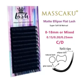 MASSCAKU ellipse flat lashes soft Split tips fake eyelash extension individual eyelashes nature supplies 220524