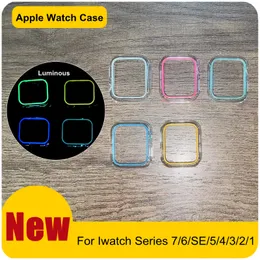 Glow in the dark Cases For Apple Watch Case 45mm 41mm 44mm 40mm 42mm 38mm Luminous Bumper For Iwatch SE 7 6 5 4 3 2 1