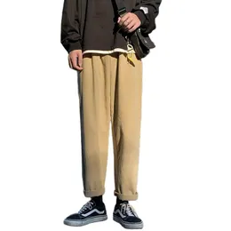 Pantaloni da uomo Abbigliamento da uomo Vintage Casual Allentato Tubo dritto Autunno Trend Vita alta Slim Black Khaki Women College OfficeMen's