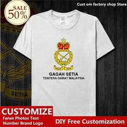 말레이시아 군대 T 셔츠 가가 세아 면화 면화 커스텀 저지 팬 DIY 이름 번호 힙합 느슨한 캐주얼 T 220615