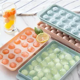 Diy Ice Mold With Cover Honeycomb Ice Cube Buckets And Coolers Trays Round/Diamond 18/33 Grids Hockey Maker Mould Bar Drink Accessories