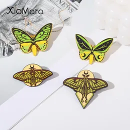 Pins Broschen Leuchtende Fluoreszierende Schmetterling Motte Harte Emaille Stern Mond Hemd Revers Natur Insekt Abzeichen Schmuck Geschenk Für FrauenPins