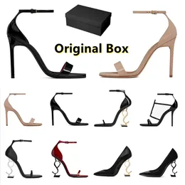 Women luxury high heels dress shoes designer sneakers patent leather Gold Tone triple black nuede womens lady sandals party wedding office pumps shoe sneaker