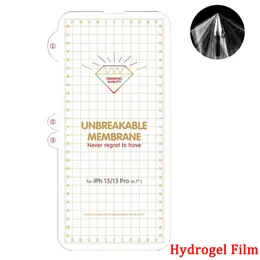 Obrytbar TPU Hydrogel Nano Soft Film Screen Protector Clear för iPhone15 14 13 Pro Max 12 11 XS XR Samsung Galaxy S22 Ultra Plus full täckning