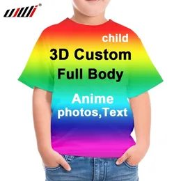 3D Print Custom T-Shirt Factory Birthday Party Designad själv pojke flickor kläder diy barn boutique kläder grossist 220619