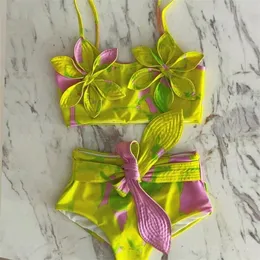 Sexy Bikini Swimwear Women Swimsuit Push Up Flower Biquini Print Swim Suit Female Summer Beachwear Bathing Suit 220518