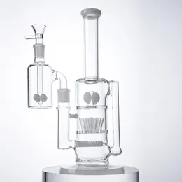 Yeşil Beyaz Sprinkler Hookahlar Düz Tüp Cam Bongs Sline Perc Mantar Çapraz Perkolator Petrol Teçhizat Dab Teçhizatlar Su Boruları Ash Catcher WP2233