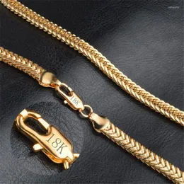Ketten Goldkette Halskette Mode Schmuck 18 K 6mm 50 cm 20 Zoll Männer Geometrisches Muster Schlangenkettenketten Sidn22