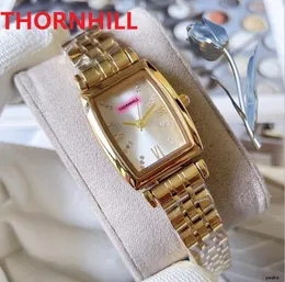 トップグレードのフルステンレススチールダイヤモンド腕時計26ミリメートル女性クォーツバッテリムーブメントクラシックサファイアスーパービジネススイスクラッチウォッチブレスレット