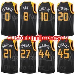 Rudy Gobert Jersey 27 Donovan Mitchell 45 Mike Conley 10 Bojan Bogdanovic 44 Clarkson 00 Joe Ingles 2イエローグリーン