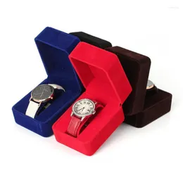 Смотреть коробки корпусы роскошные фланелевые хранилище мода ретро -наручные часы упаковка корпуса праздничные подарки Организатор Держатель Box WholesaleWatch Hele22