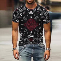 Retro 3D Pinting Herren T-shirt Casual Kurzarm ONeck Pullover Hemd Straße Jugend Schnell Trocknende Mode Kleidung Männliche Tops 220607