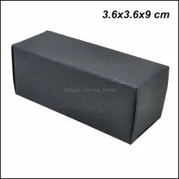 3,6 x 3,6 x 9 cm, schwarz, 50 Stück, Kraftpapier, 30 ml, ätherisches Öl, Flasche, Lippenstift, Verpackungsboxen pro Kosmetik, Nagellack, Geschenke, Verpackung, Drop De