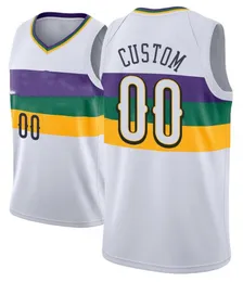 Printed New Orleans Custom DIY Design Basketball Jerseys Customization Team Uniforms Print Personalized any Name Number Mens Women Kids Youth White Jersey