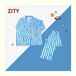 Zity cartoon sleepwear piżamas garnitur dla kobiet ubrań sypialnia zestaw zimowy ciepły z długim rękawem bielizna 220329