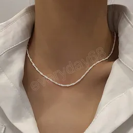 Fashion Sparkling Chain Women Women Women Simple Metal Necklace per il regalo di gioielli a catena sottile di colori argento femminile