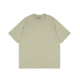 Mens Tasarımcı Tişört Üstleri Tshirt Göğüs Mektubu Lamine Baskı Kısa Kollu High Street Gevşek Nefes Alabaş T-Shirt 100% Saf Pamuk Üstleri Erkekler Boyutu S M L XL